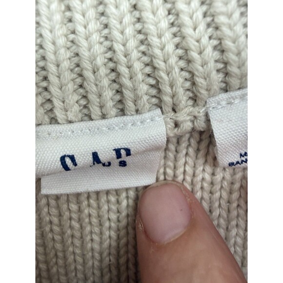 GAP Kids Boys Medium Pullover Cable Knit Fishermans Sweater Cream Beige - Picture 4 of 10